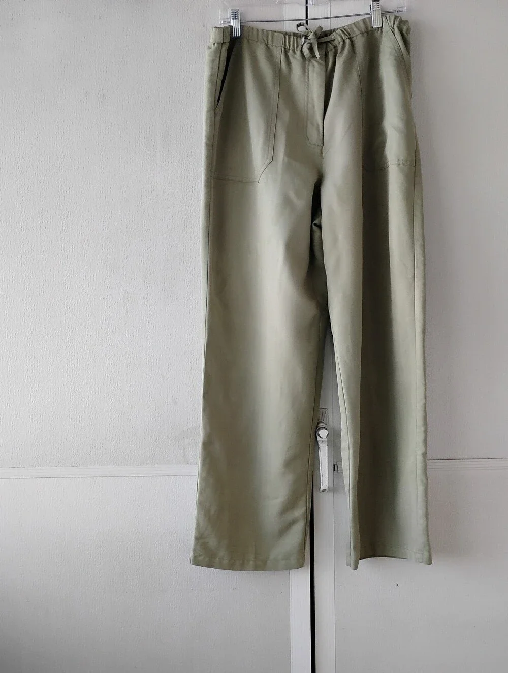 Men's Olive Green Straight-Leg Drawstring Pants